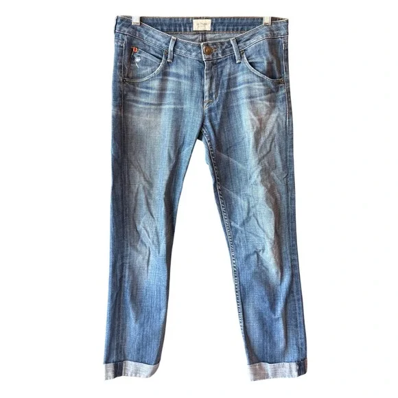 Hudson Jeans Made In USA Straight Leg Cuffed Denim Size 27 - Picture 2 of 12